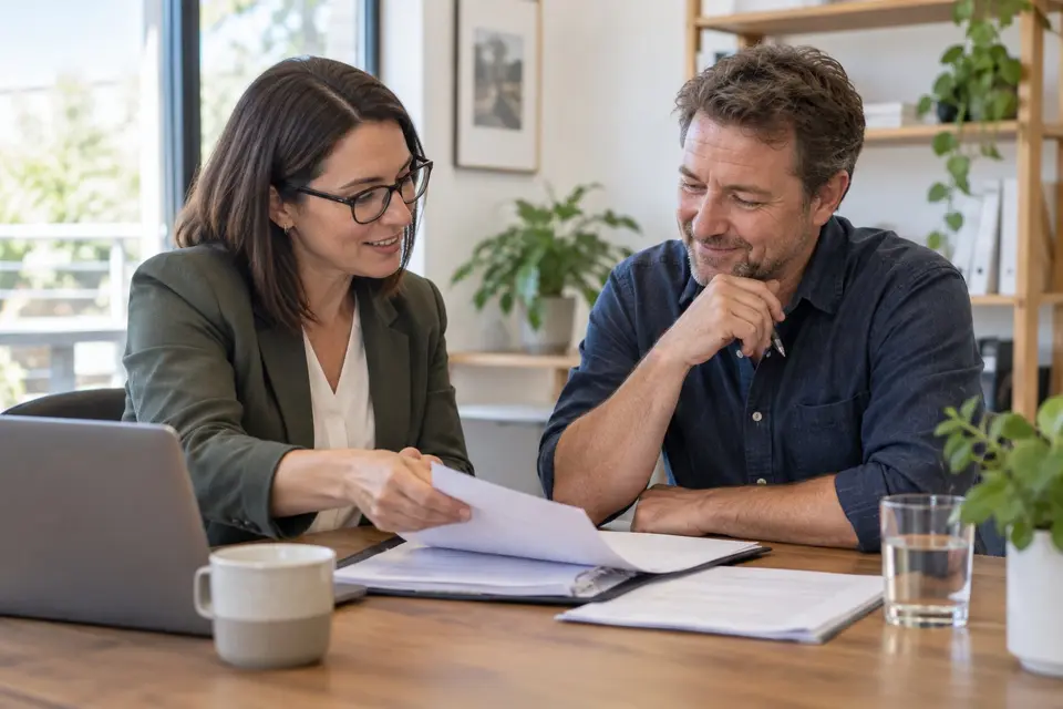 Business owner and accountant working through a tax plan together